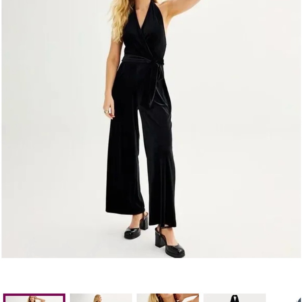 Nine West Black Jumpsuit with Elegant Wide-Leg Design